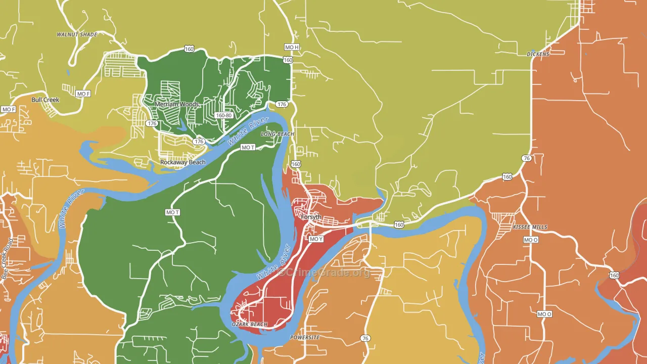 Forsyth, MO Map of Arson Rates