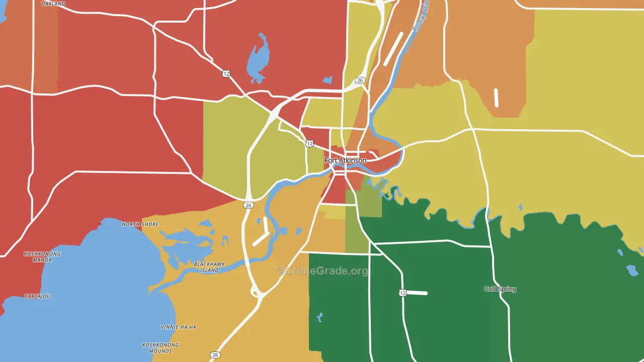 Fort Atkinson, WI Map of Arson Rates
