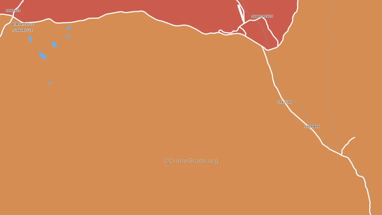 Fort Bayard, NM Map of Arson Rates
