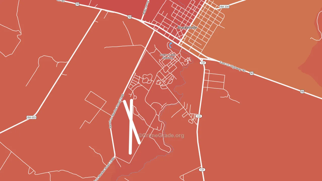 Fort Clark Springs, TX Map of Arson Rates