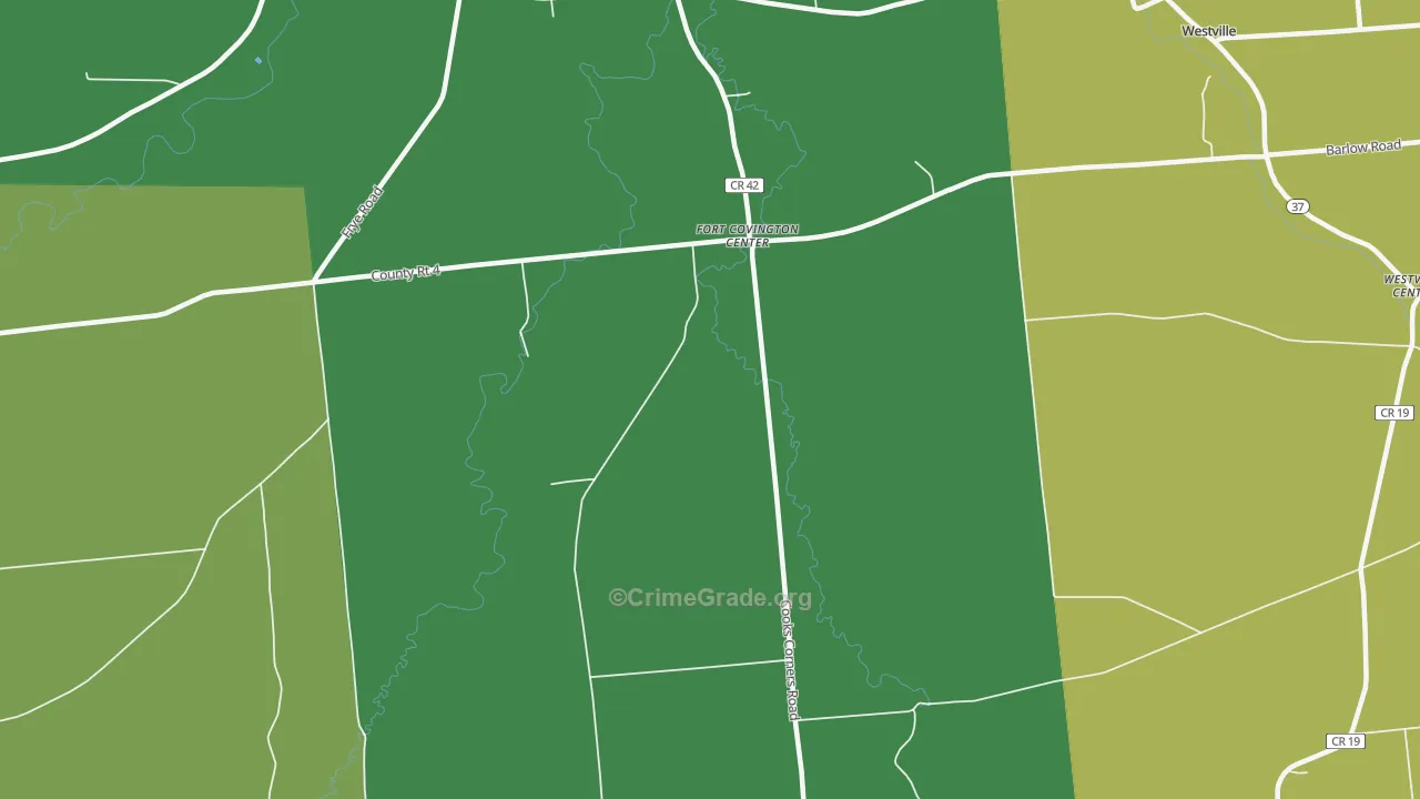 Fort Covington Center, NY Map of Arson Rates