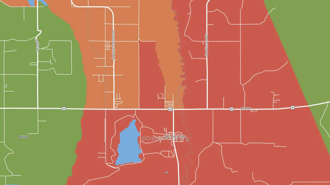 Fort Duchesne, UT Map of Arson Rates