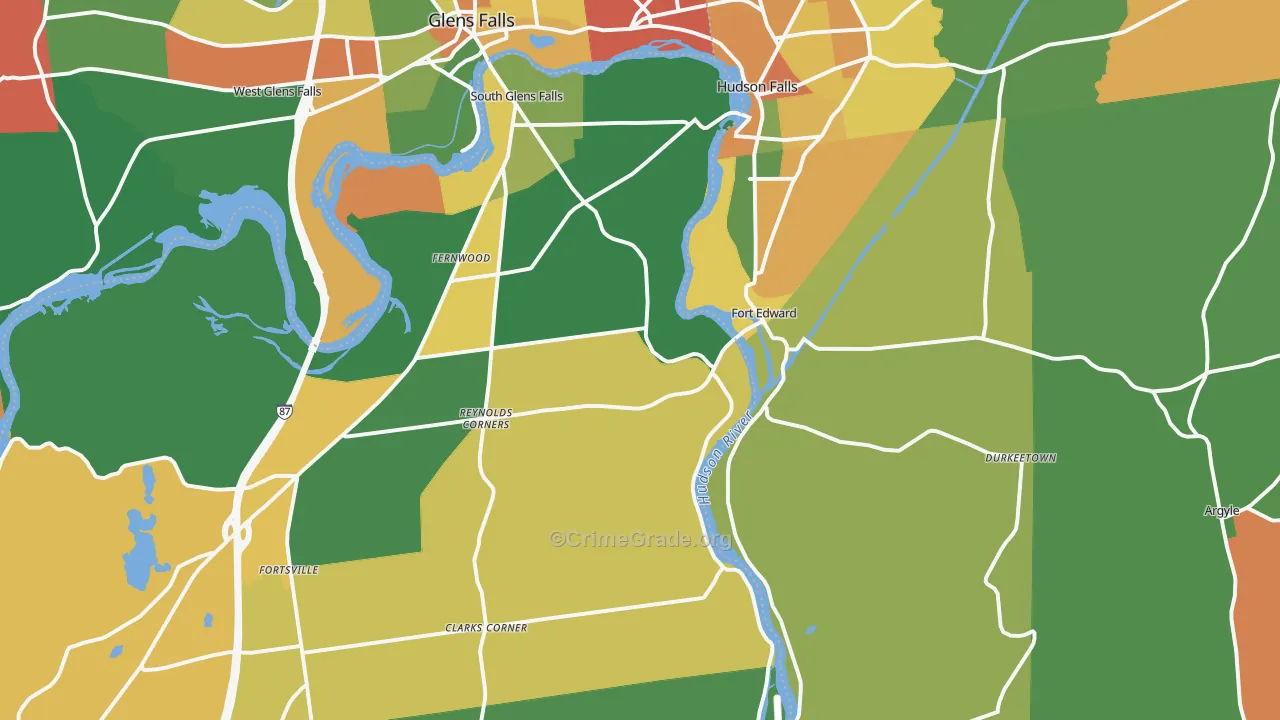 Fort Edward, NY Map of Arson Rates