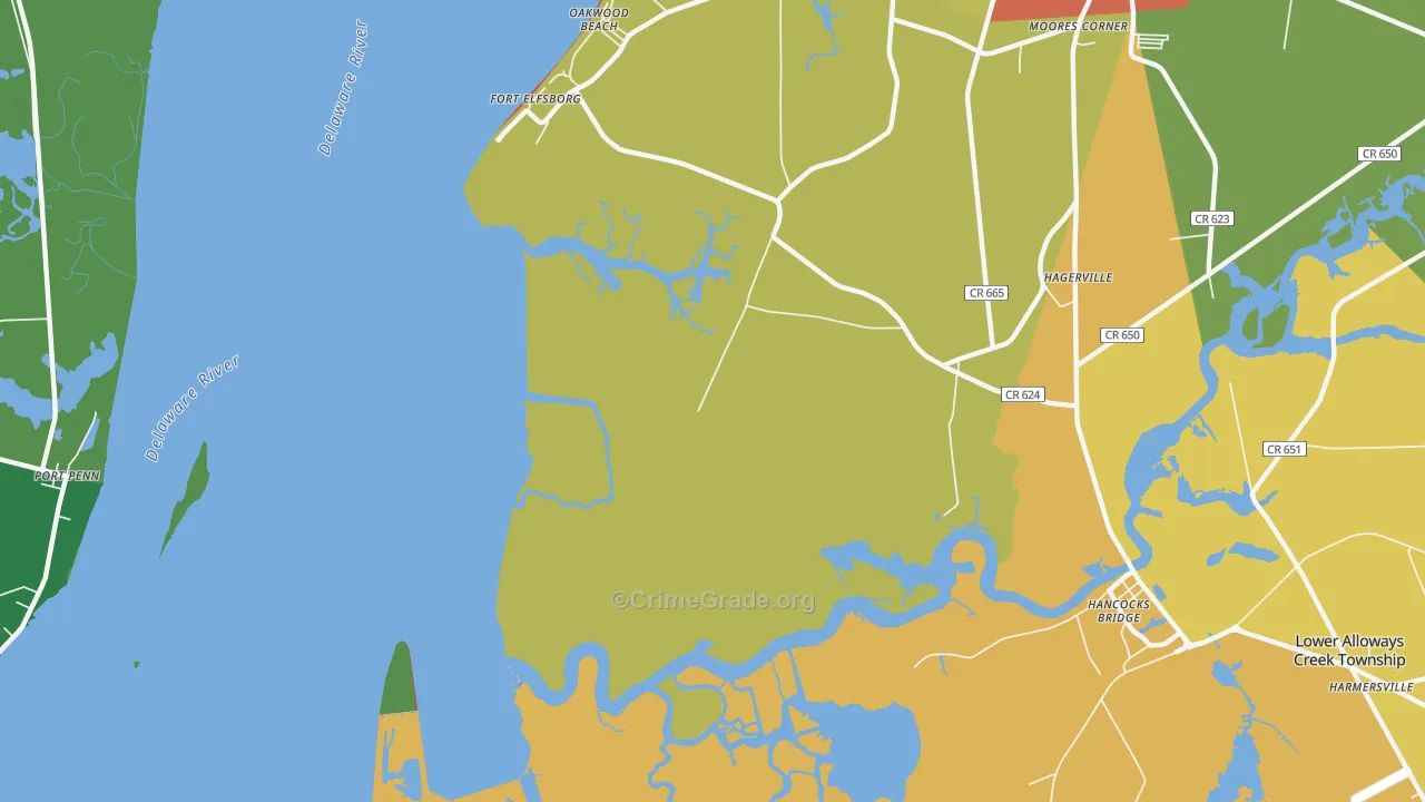 Fort Elfsborg, NJ Map of Arson Rates