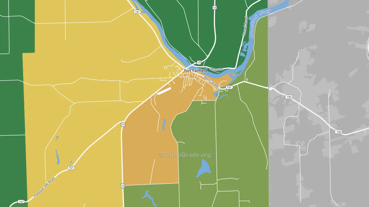 Fort Fairfield, ME Map of Arson Rates