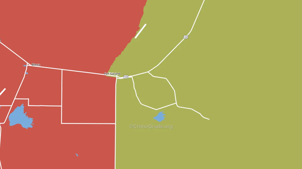 Fort Garland, CO Map of Arson Rates