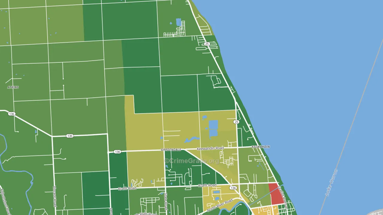Fort Gratiot, MI Map of Arson Rates
