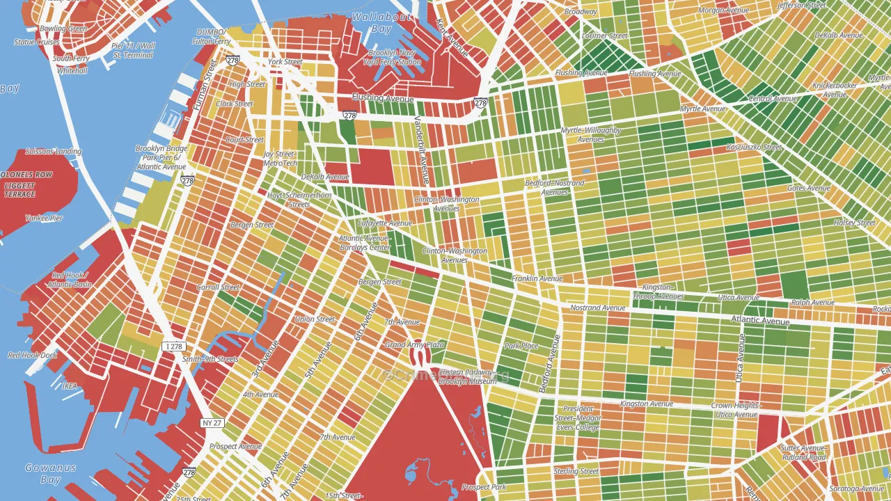 Fort Green, Brooklyn, NY Map of Arson Rates