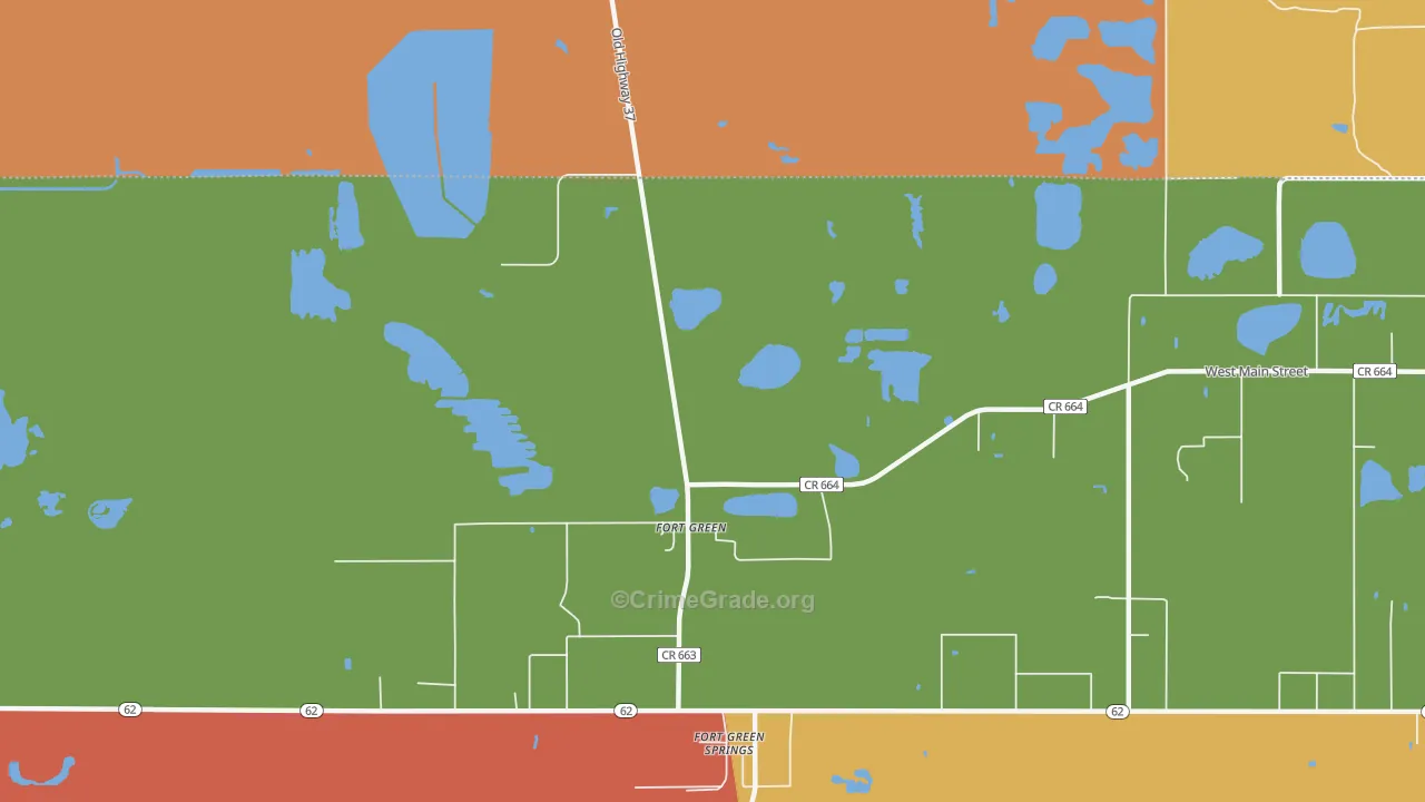 Fort Green, FL Map of Arson Rates