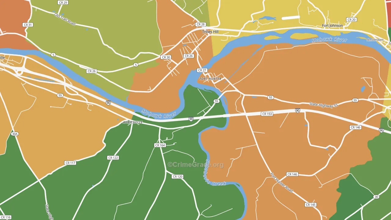 Fort Hunter, NY Map of Arson Rates
