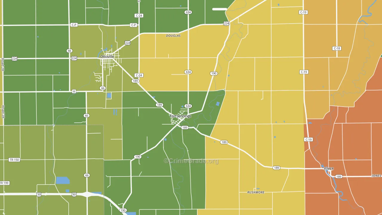 Fort Jennings, OH Map of Arson Rates