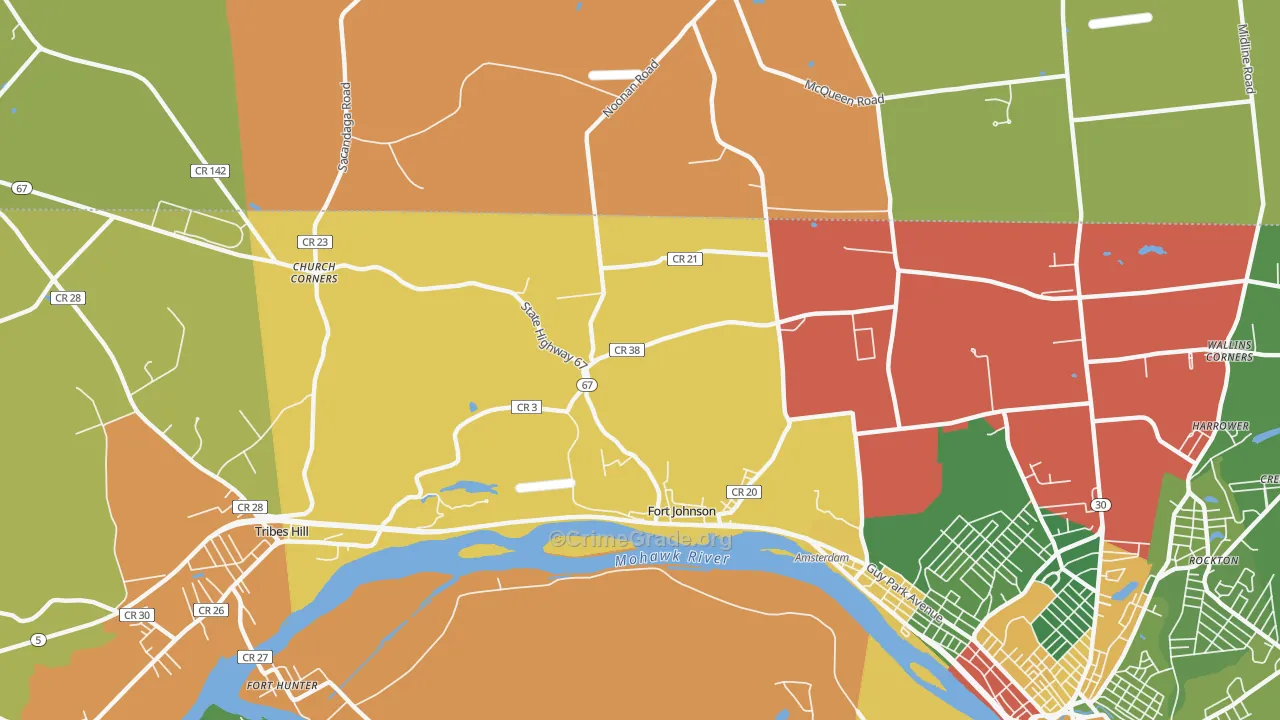 Fort Johnson, NY Map of Arson Rates