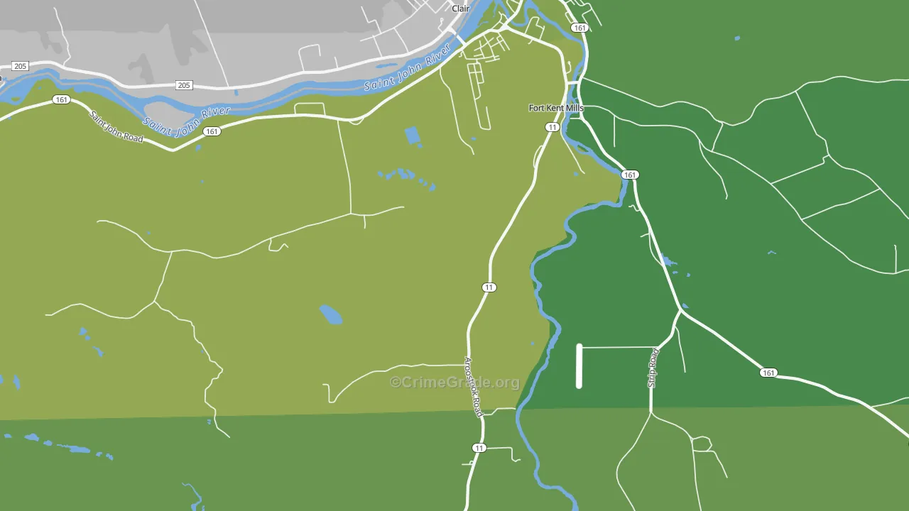 Fort Kent Village, ME Map of Arson Rates