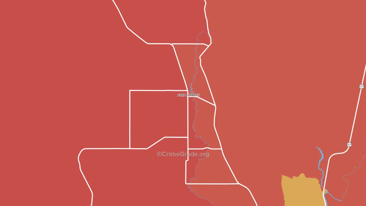 Fort Klamath, OR Map of Arson Rates