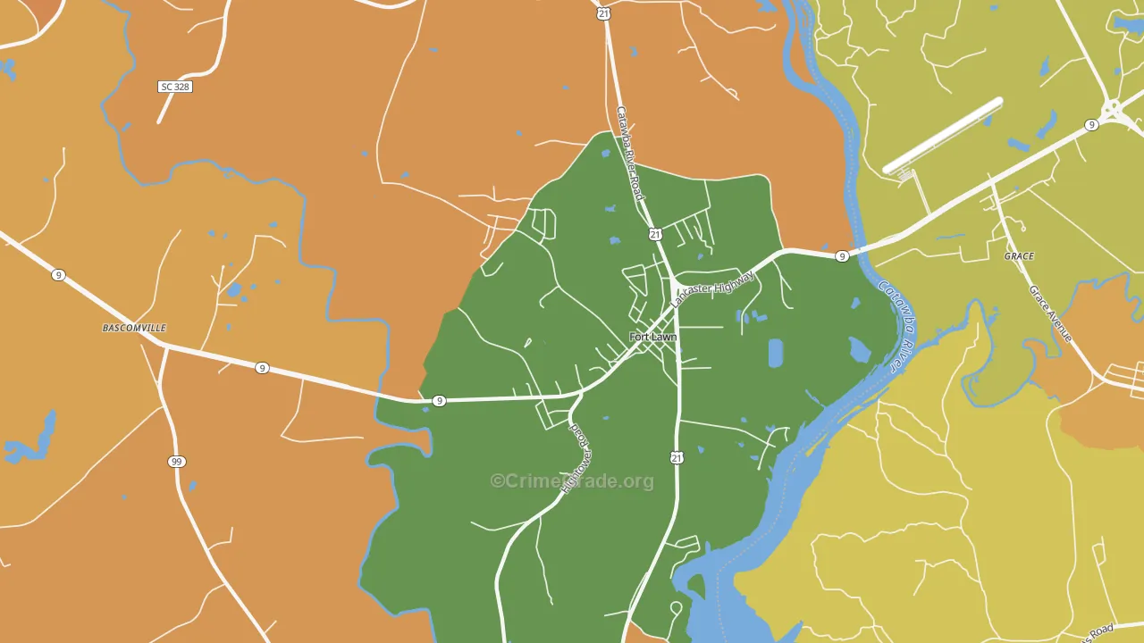 Fort Lawn, SC Map of Arson Rates
