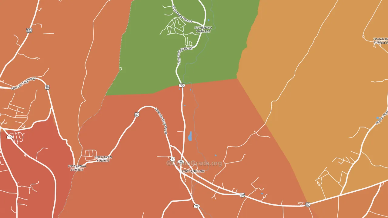 Fort Loudon, PA Map of Arson Rates