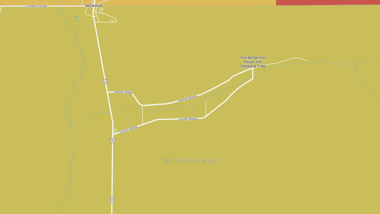 Fort McDermitt, NV Map of Arson Rates