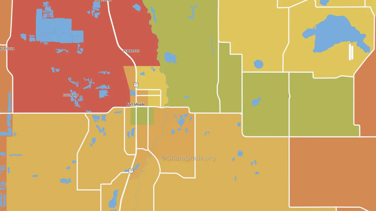 Fort Meade, FL Map of Arson Rates