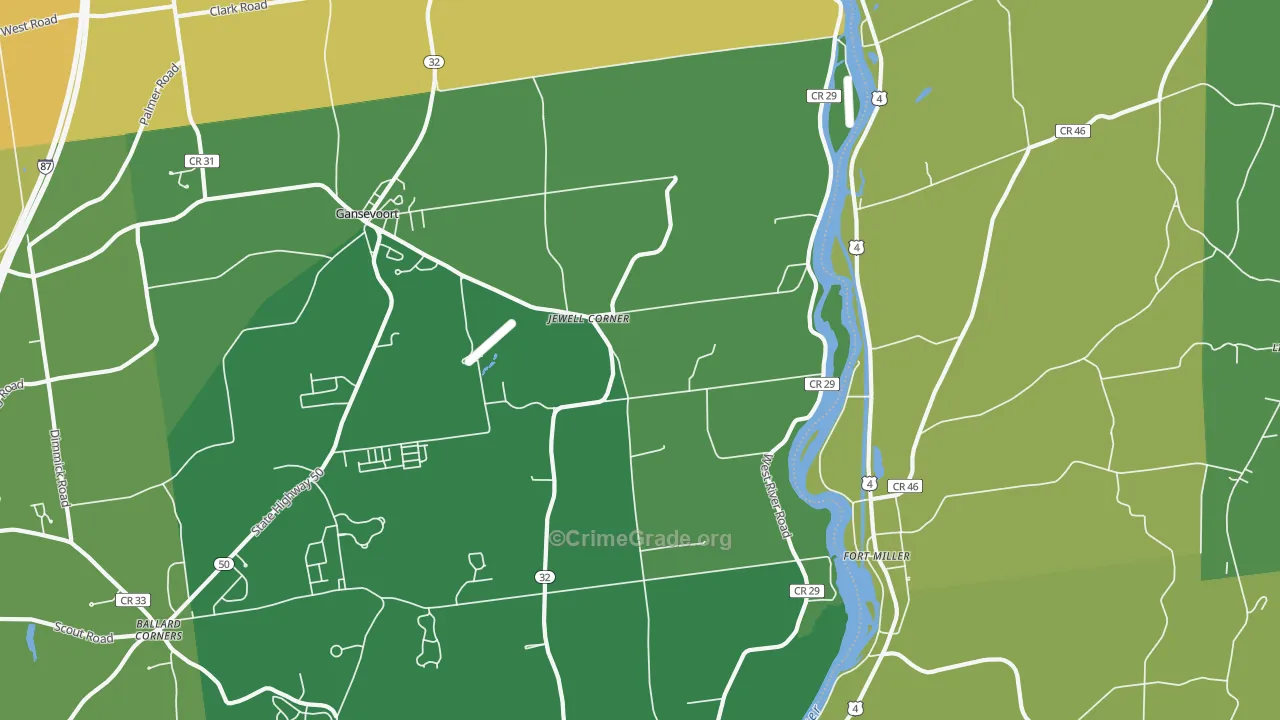 Fort Miller, NY Map of Arson Rates