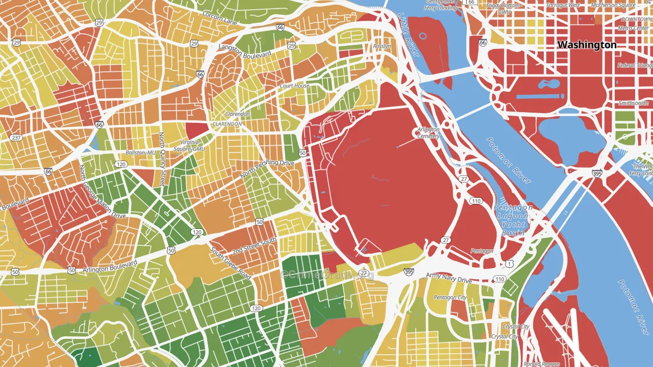 Fort Myer, VA Map of Arson Rates