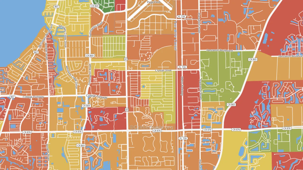 Fort Myers Villas, Villas, FL Map of Arson Rates