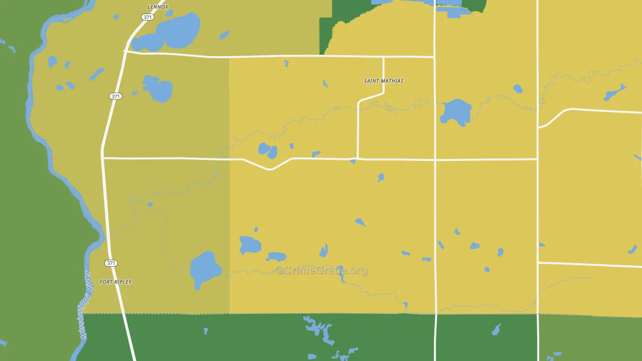 Fort Ripley, MN Map of Arson Rates
