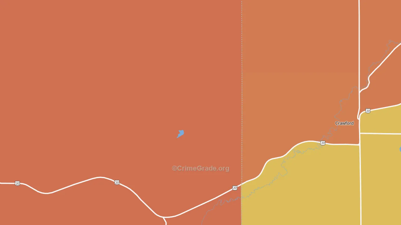 Fort Robinson, NE Map of Arson Rates
