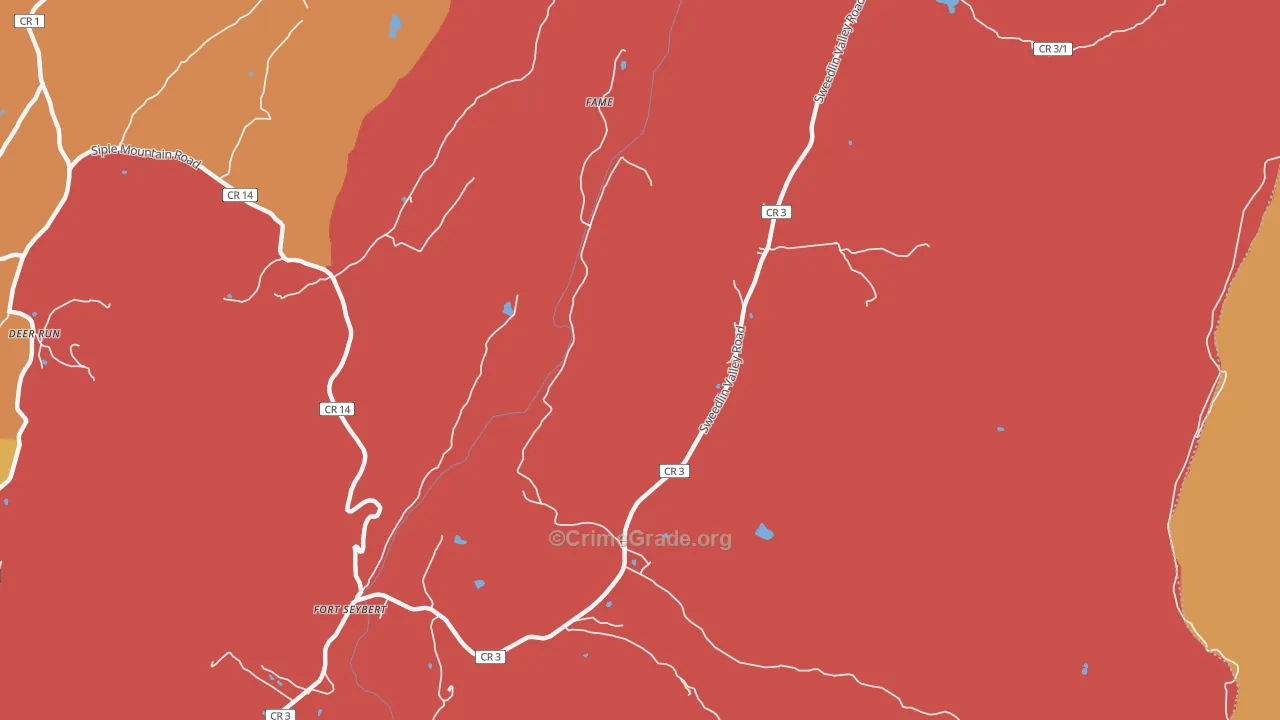 Fort Seybert, WV Map of Arson Rates