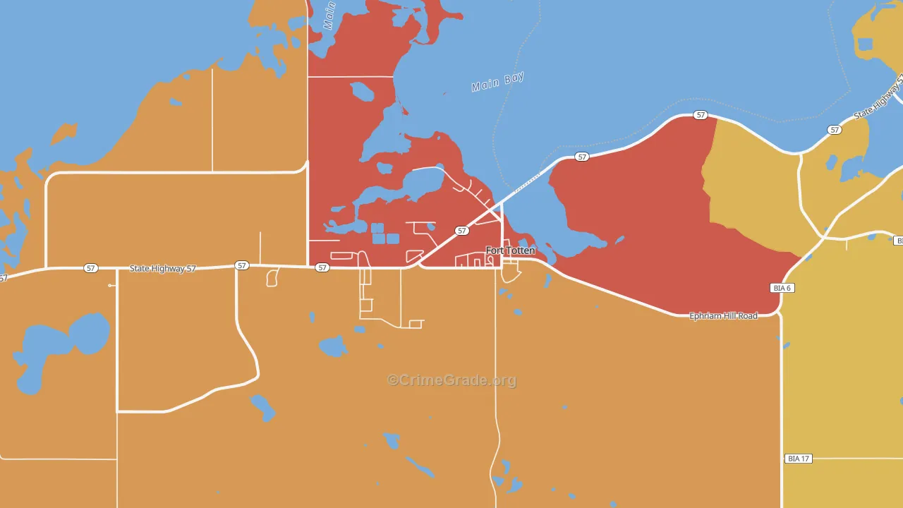 Fort Totten, ND Map of Arson Rates