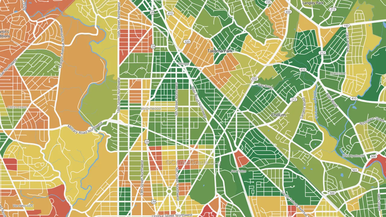 Fort Totten-Upper Northeast, Washington, DC Map of Arson Rates