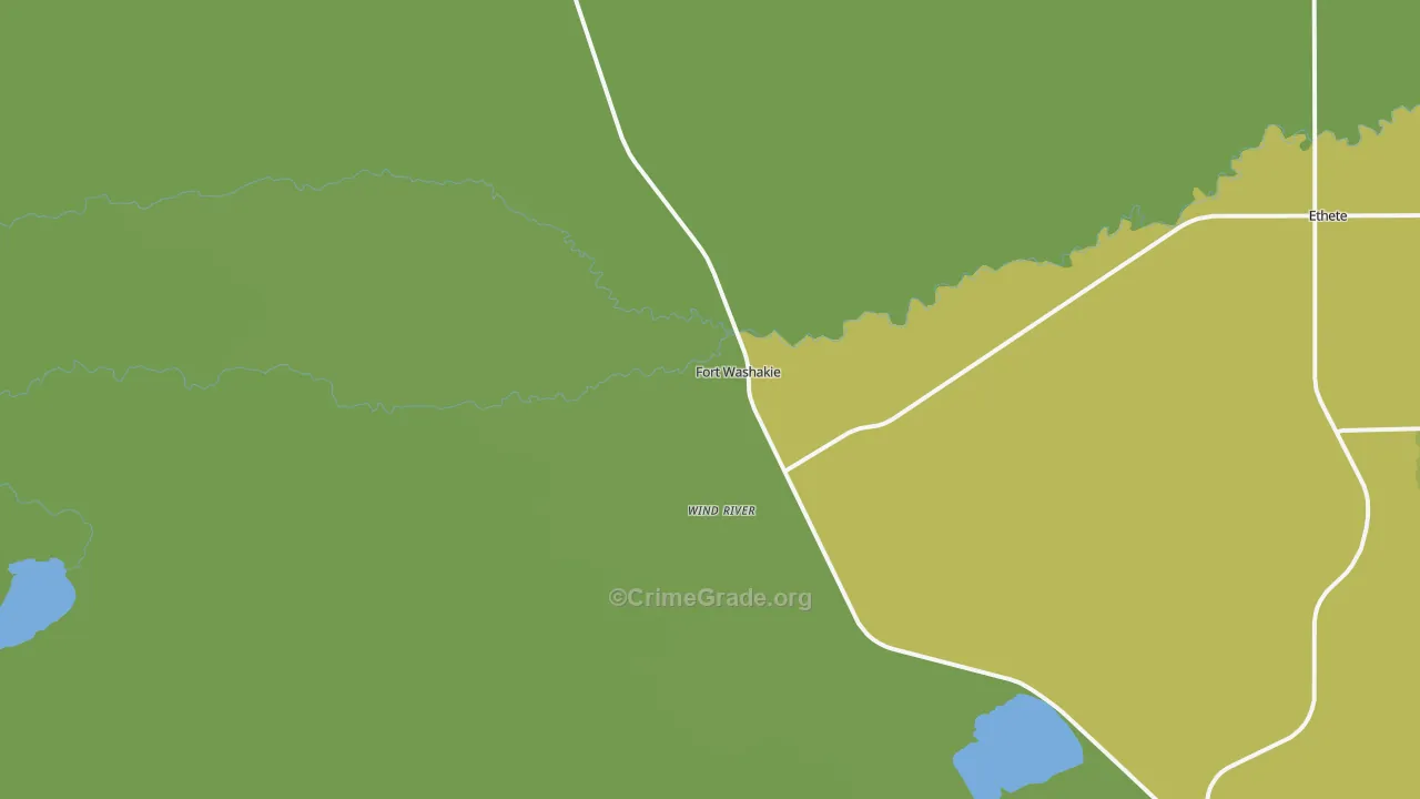 Fort Washakie, WY Map of Arson Rates