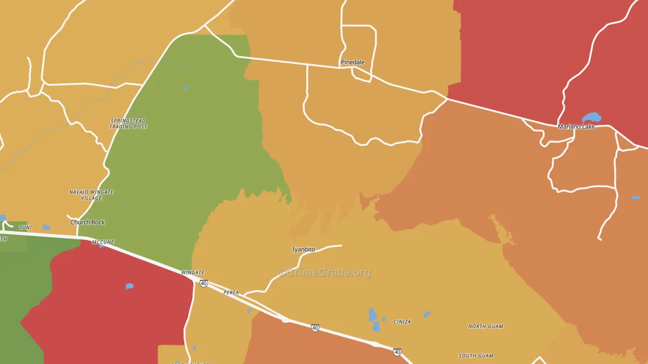 Fort Wingate, NM Map of Arson Rates