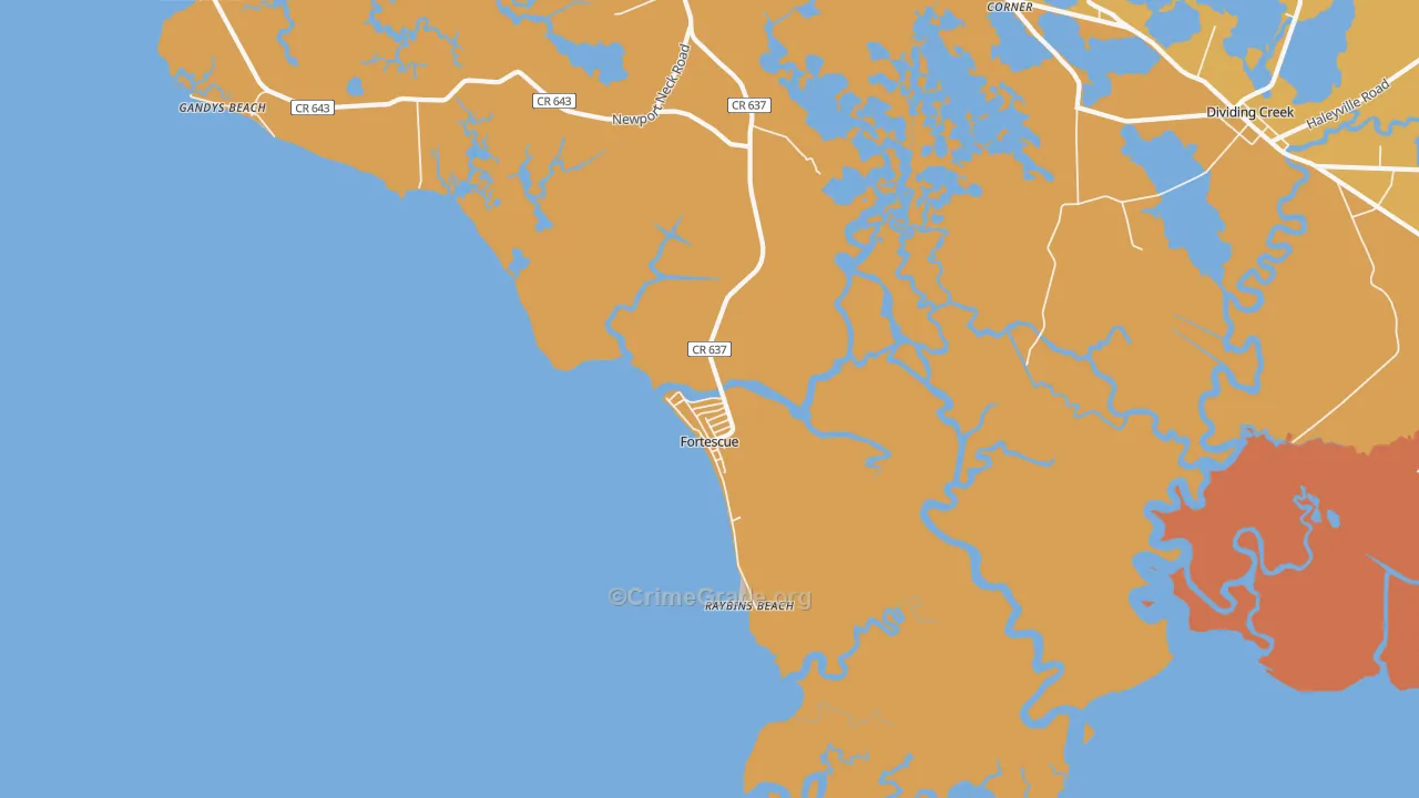 Fortescue, NJ Map of Arson Rates