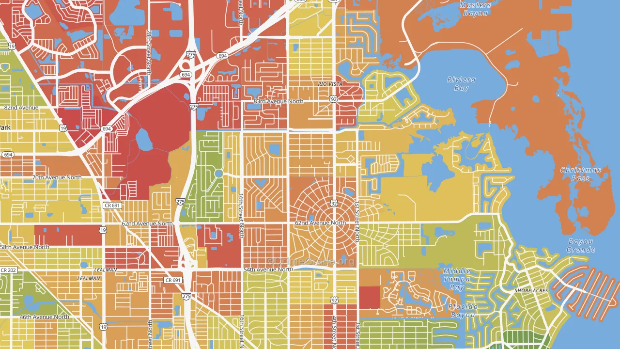 Fossil Park, St. Petersburg, FL Map of Arson Rates