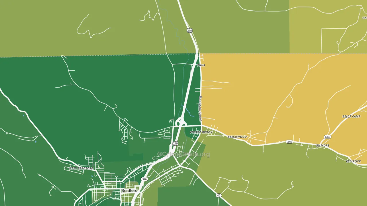 Foster Brook, PA Map of Arson Rates