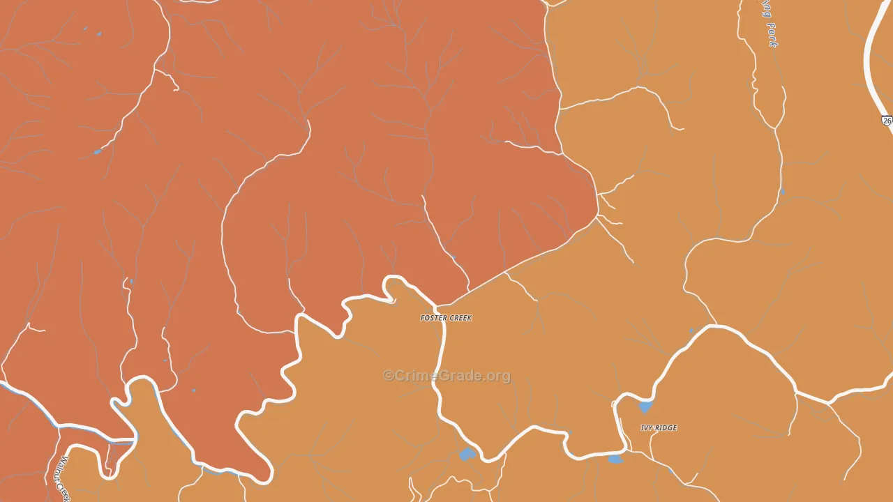 Foster Creek, NC Map of Arson Rates