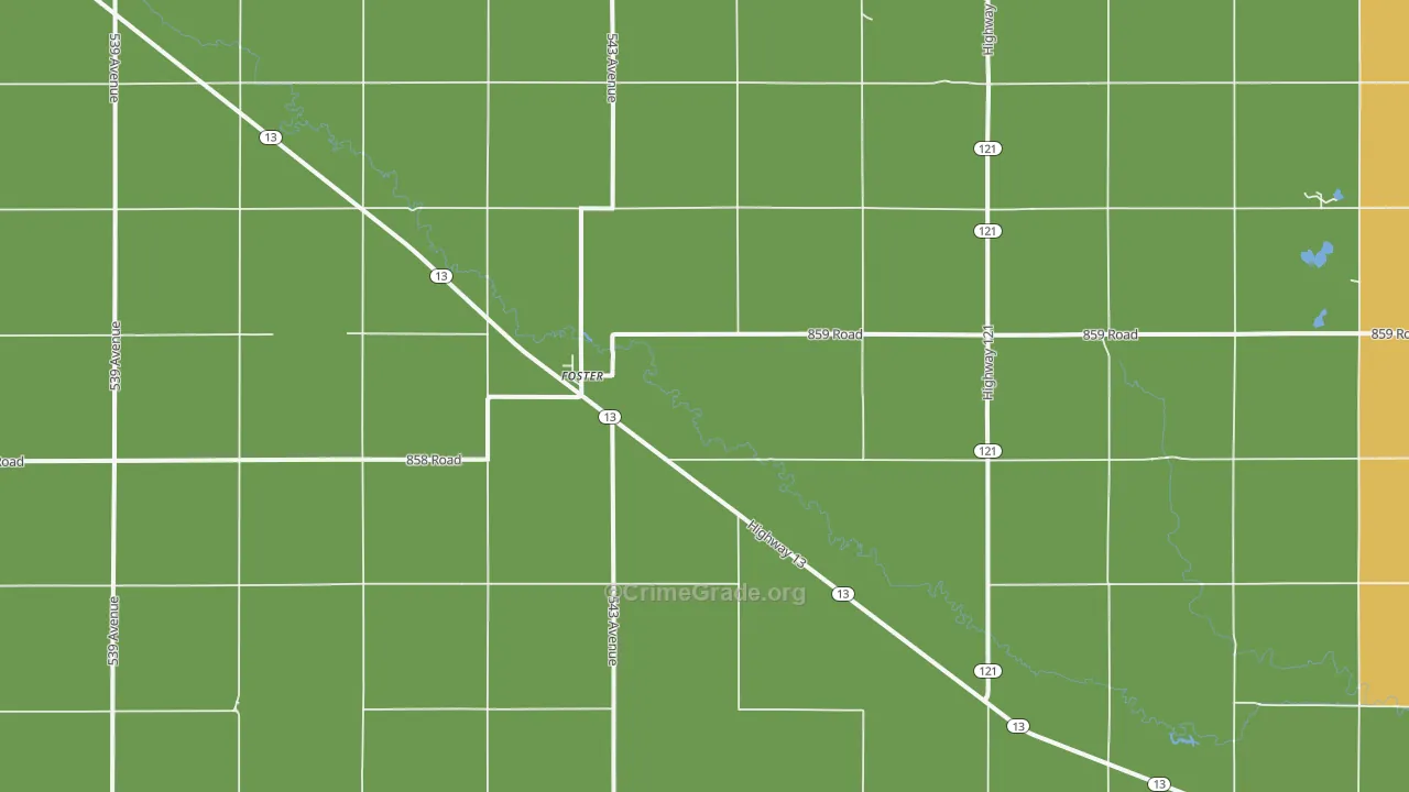 Foster, NE Map of Arson Rates