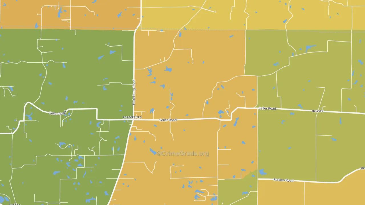 Fosterburg, IL Map of Arson Rates
