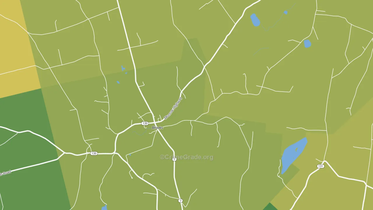Fosters Corner, ME Map of Arson Rates