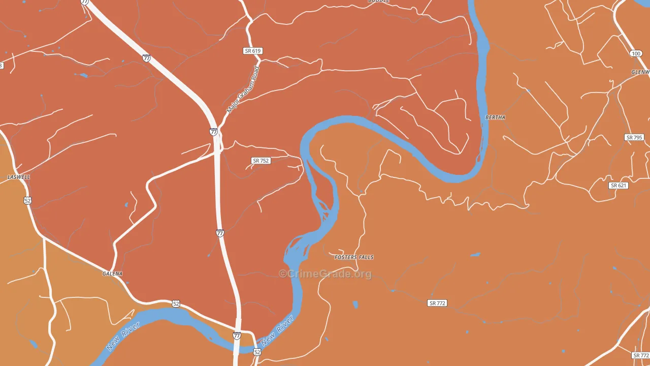Fosters Falls, VA Map of Arson Rates