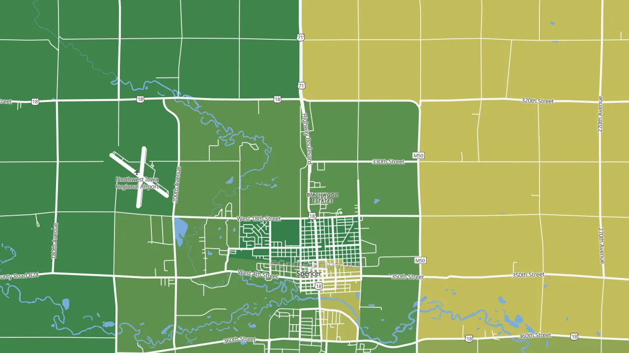 Fostoria, IA Map of Arson Rates