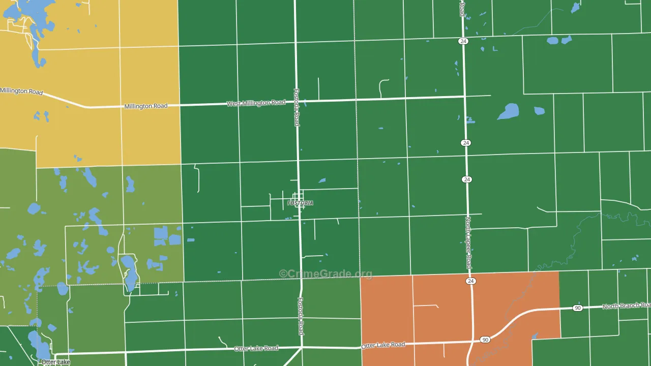 Fostoria, MI Map of Arson Rates