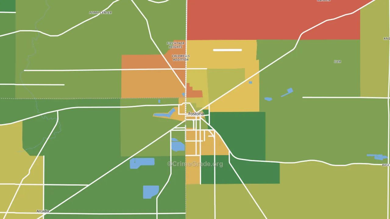 Fostoria, OH Map of Arson Rates