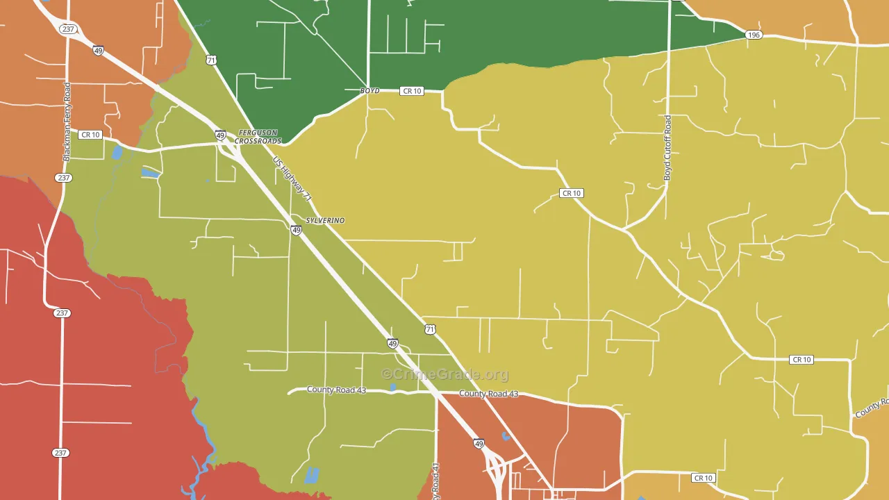 Fouke, AR Map of Arson Rates