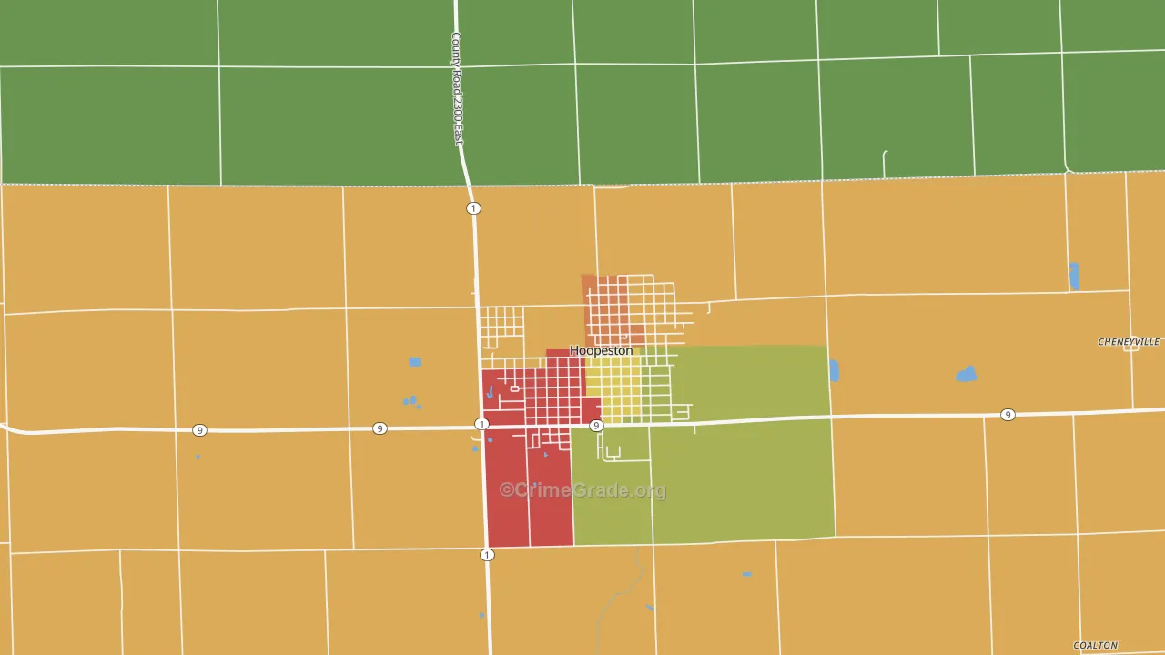 Fountain Creek, IL Map of Arson Rates