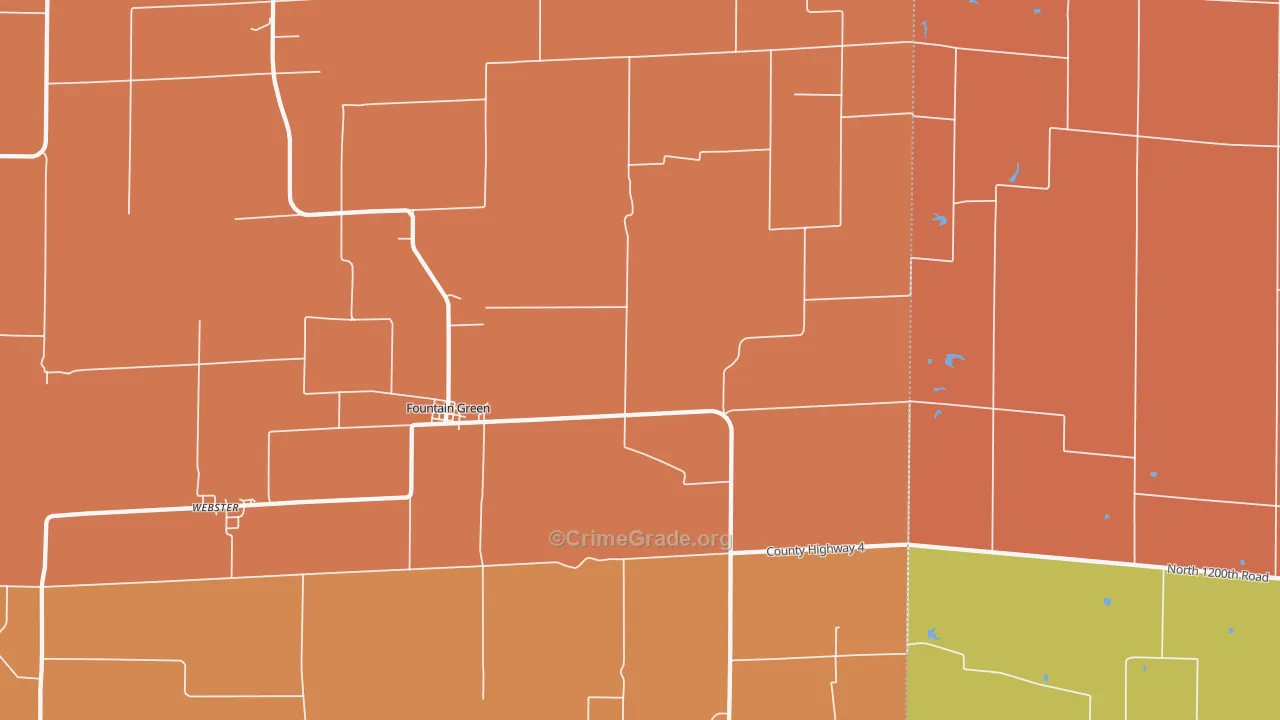 Fountain Green, IL Map of Arson Rates