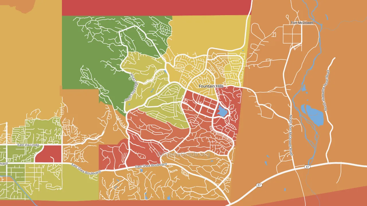 Fountain Hills, AZ Map of Arson Rates