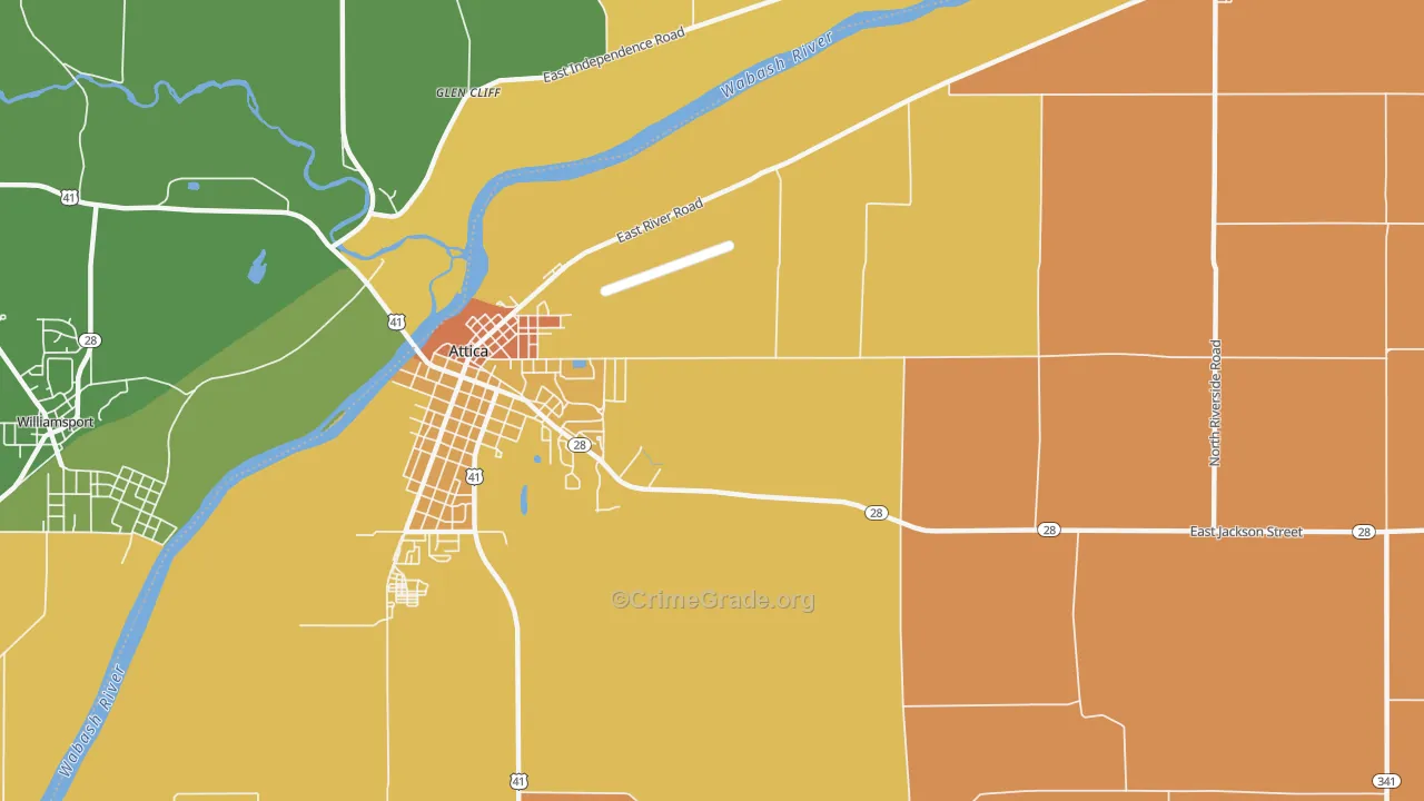 Fountain, IN Map of Arson Rates