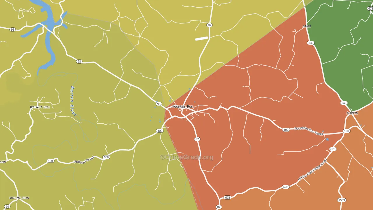 Fountain Run, KY Map of Arson Rates