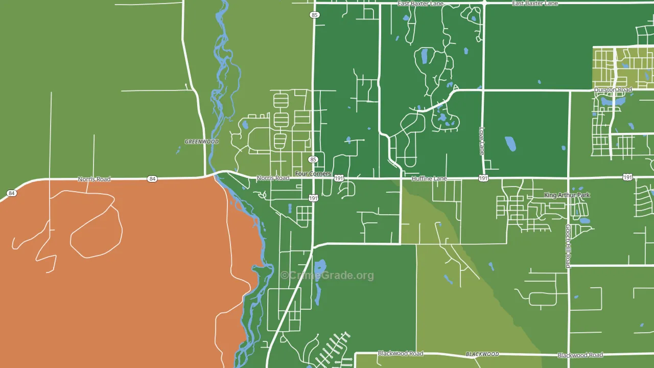 Four Corners, MT Map of Arson Rates